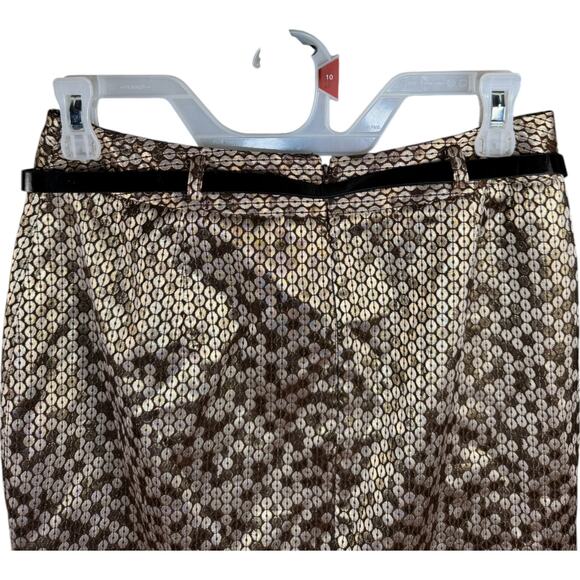 Worthington Gold Metallic Sequin Pencil Skirt with Belt Women’s Size 8 - Picture 9 of 10